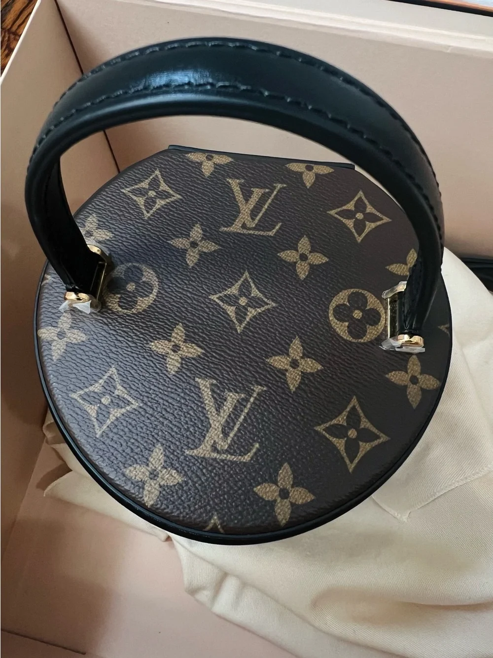 Louis Vuitton Brown Monogram Cylinder Crossbody with Black Trim